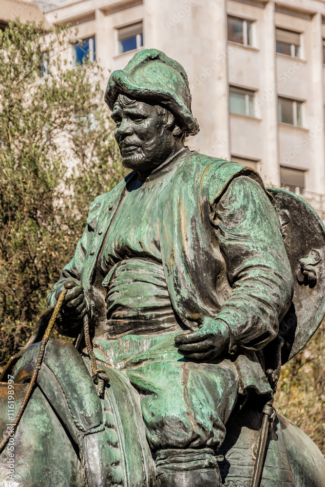 Monument of Miguel Cervantes on Plaza de Espana in Madrid, Spain Monument of Miguel Cervantes on Plaza de Espana in Madrid, Spain