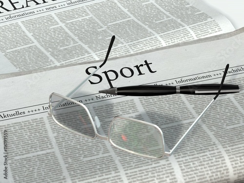 Zeitung mit der Überschrift Sport