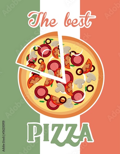 Pizza icon. Fast food design. Vector graphic