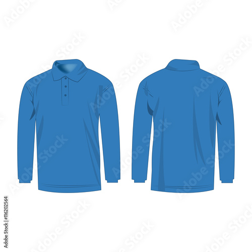 Light blue polo with long sleeve isolated vector