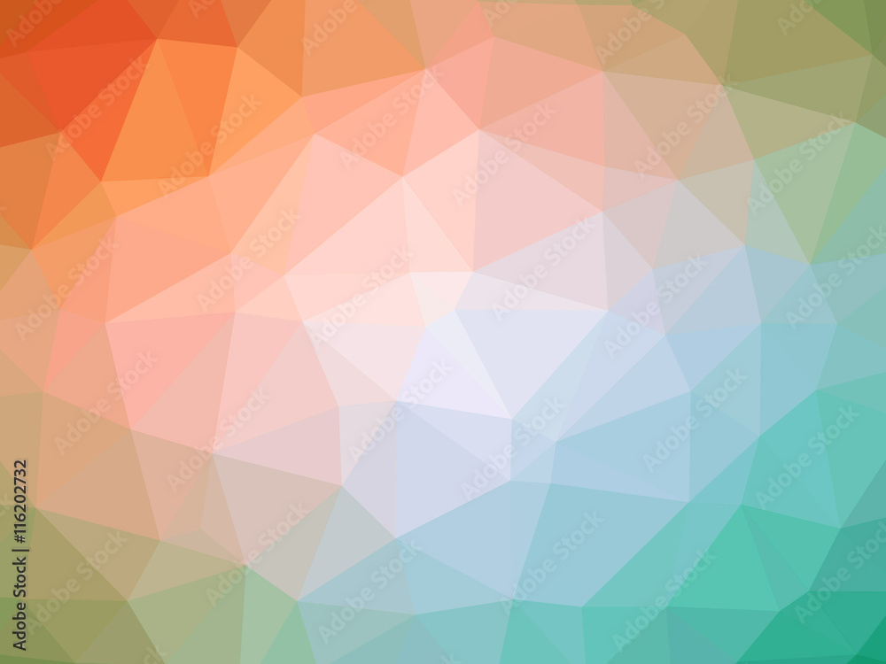 Orange teal gradient polygon shaped background