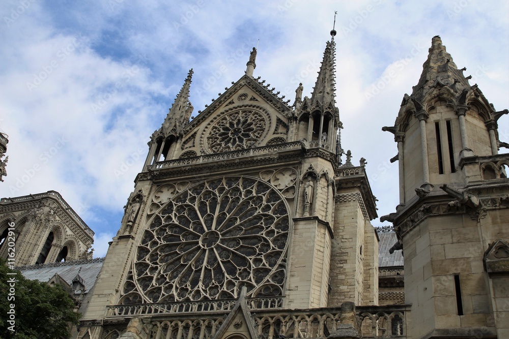 Cathedral Notre Dame de Paris is a most famous Gothic, Roman Catholic cathedral 