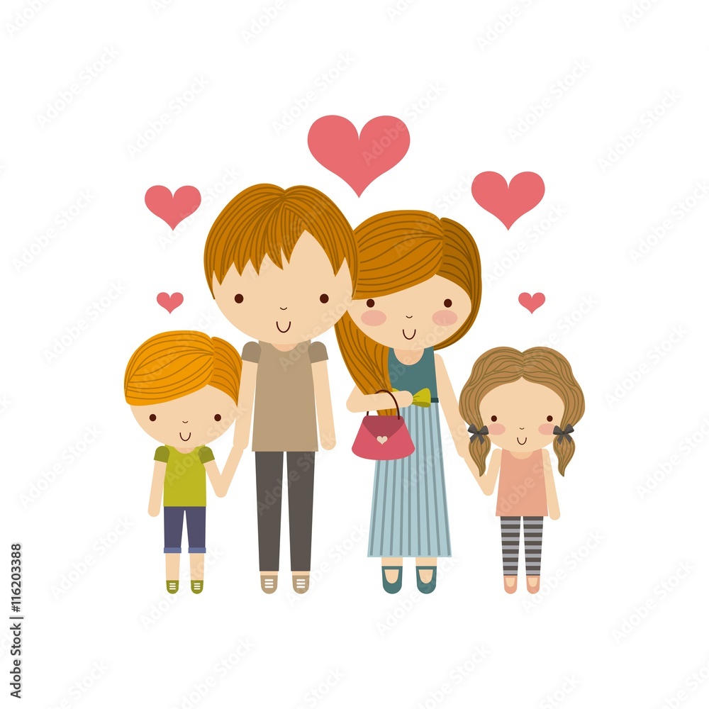 Parents and kids icon. Family and cute people design. Vector gra Parents and kids icon. Family and cute people design. Vector gra