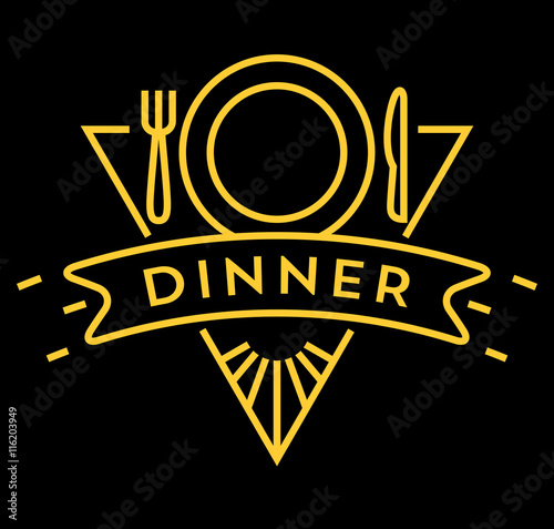 Vector Table Service Icon with Linear Style