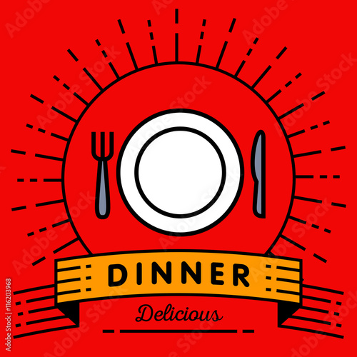 Vector Table Service Icon with Linear Style