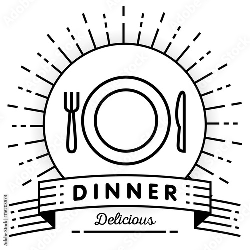Vector Table Service Icon with Linear Style