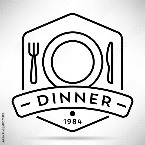 Vector Table Service Icon with Linear Style