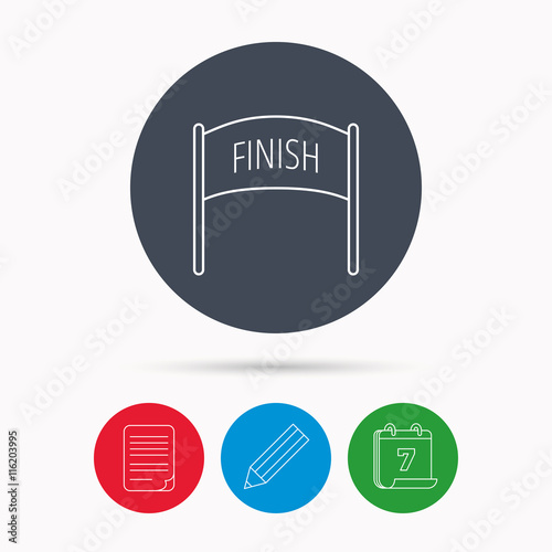 Finish banner icon. Marathon checkpoint sign.