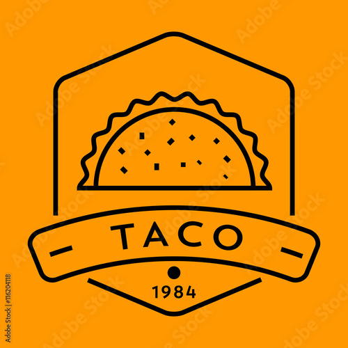 Vector Taco Icon with Linear Style