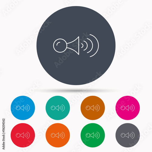 Klaxon signal icon. Car horn sign.