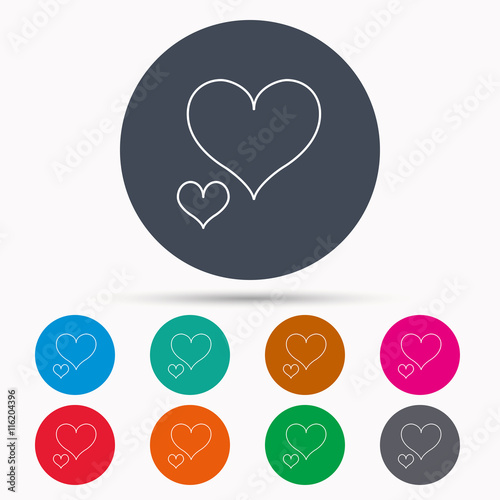 Love hearts icon. Lovers sign.