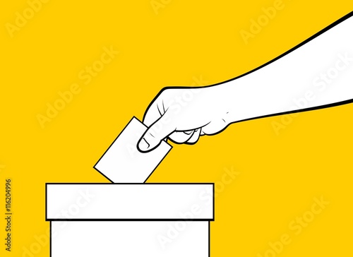 Illustration of a hand voting