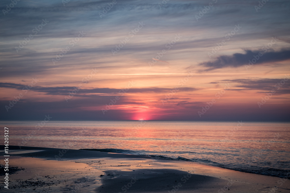 Sunset on the Baltic beach