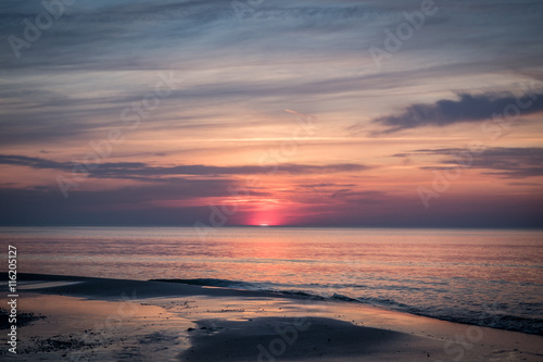 Sunset on the Baltic beach