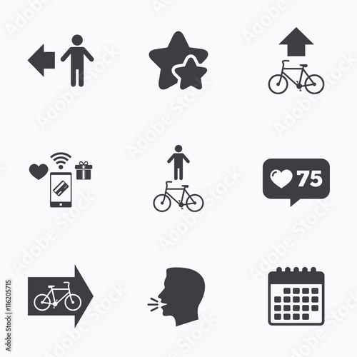 Pedestrian road icon. Bicycle path trail sign.