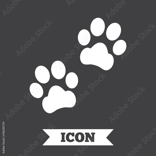 Paw sign icon. Dog pets steps symbol.