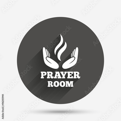 Prayer room sign icon. Religion priest symbol.