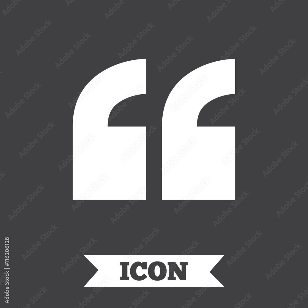 Quote sign icon. Quotation mark symbol. Quote sign icon. Quotation mark symbol.