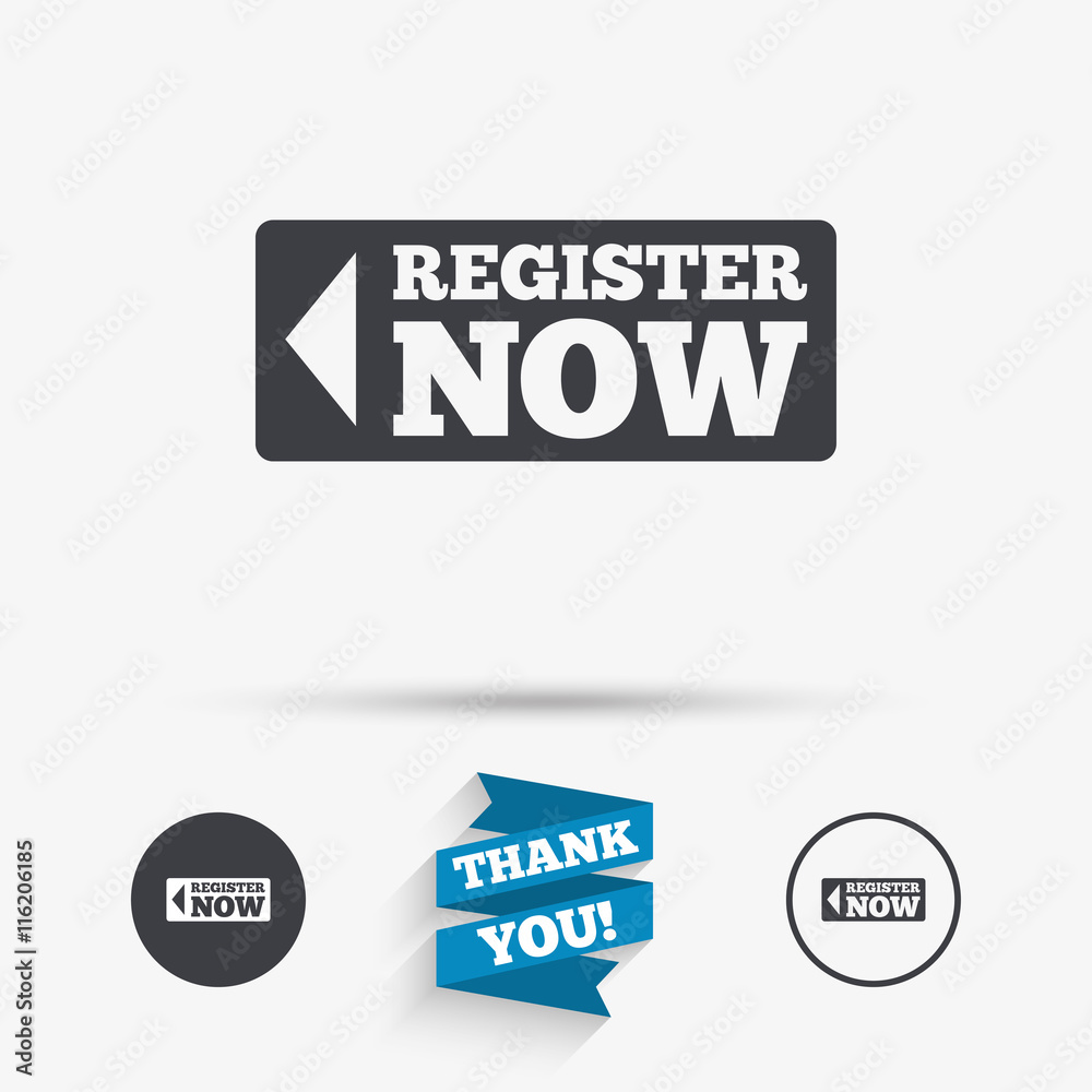 Register now sign icon. Join button symbol. Register now sign icon. Join button symbol.