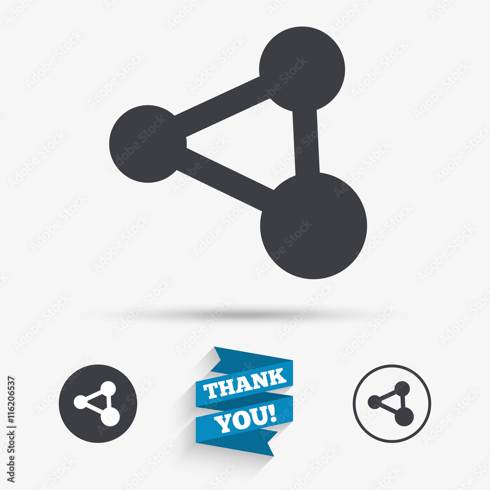 Share sign icon. Link technology symbol. Share sign icon. Link technology symbol.