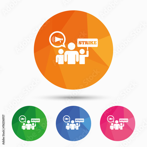 Strike sign icon. Group of people symbol.