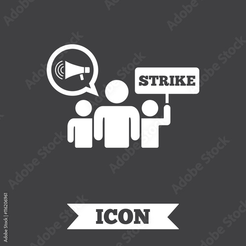 Strike sign icon. Group of people symbol.