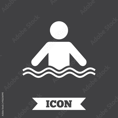 Swimming sign icon. Pool swim symbol.