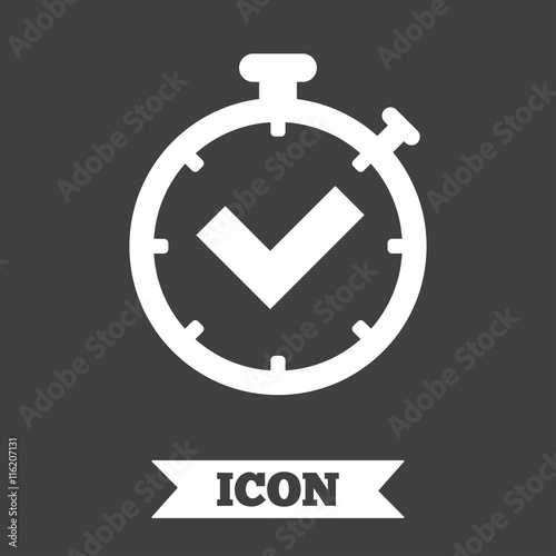 Free Download Timer sign icon. Check stopwatch symbol. - GFXLoad