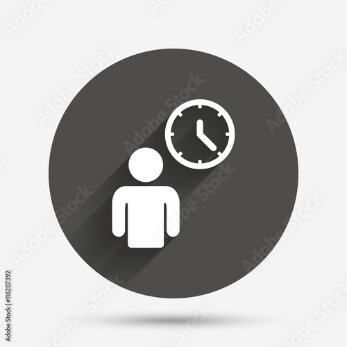 Person waiting sign icon. Time symbol.