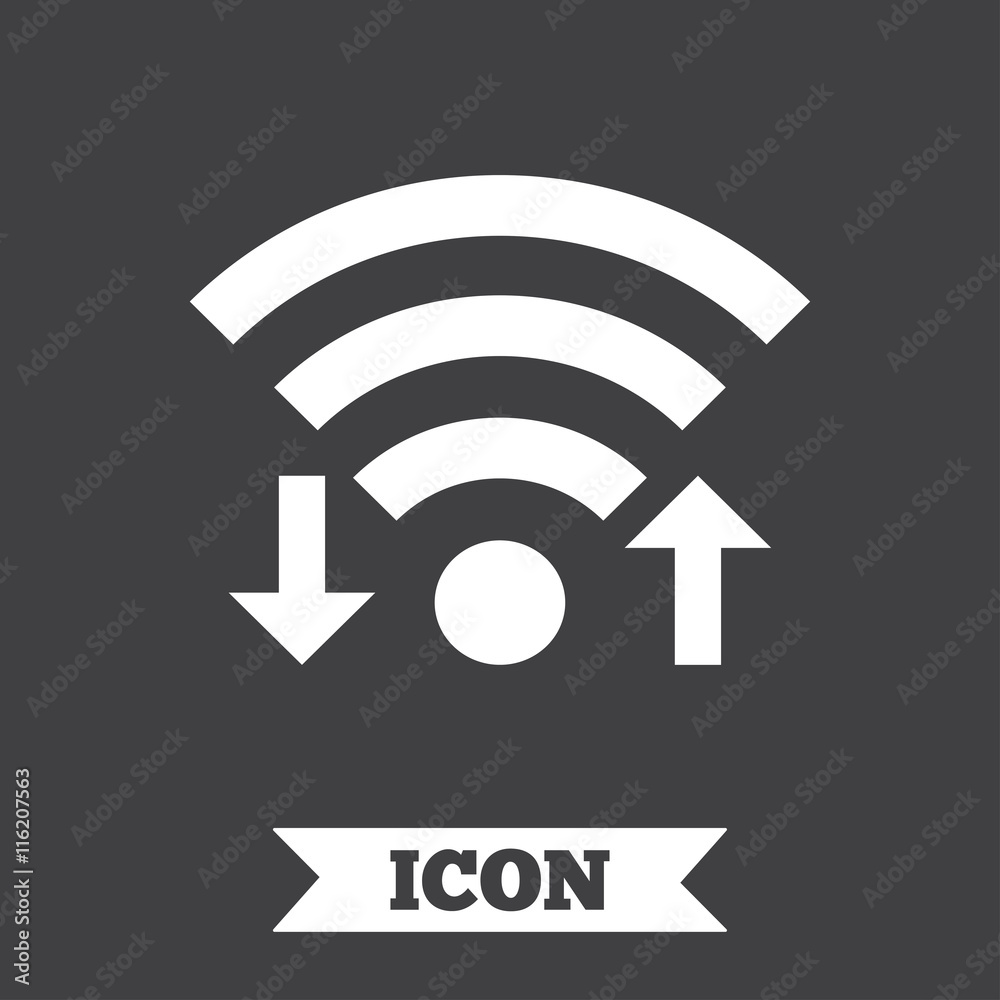 Wifi signal sign. Wi-fi upload, download symbol. Wifi signal sign. Wi-fi upload, download symbol.