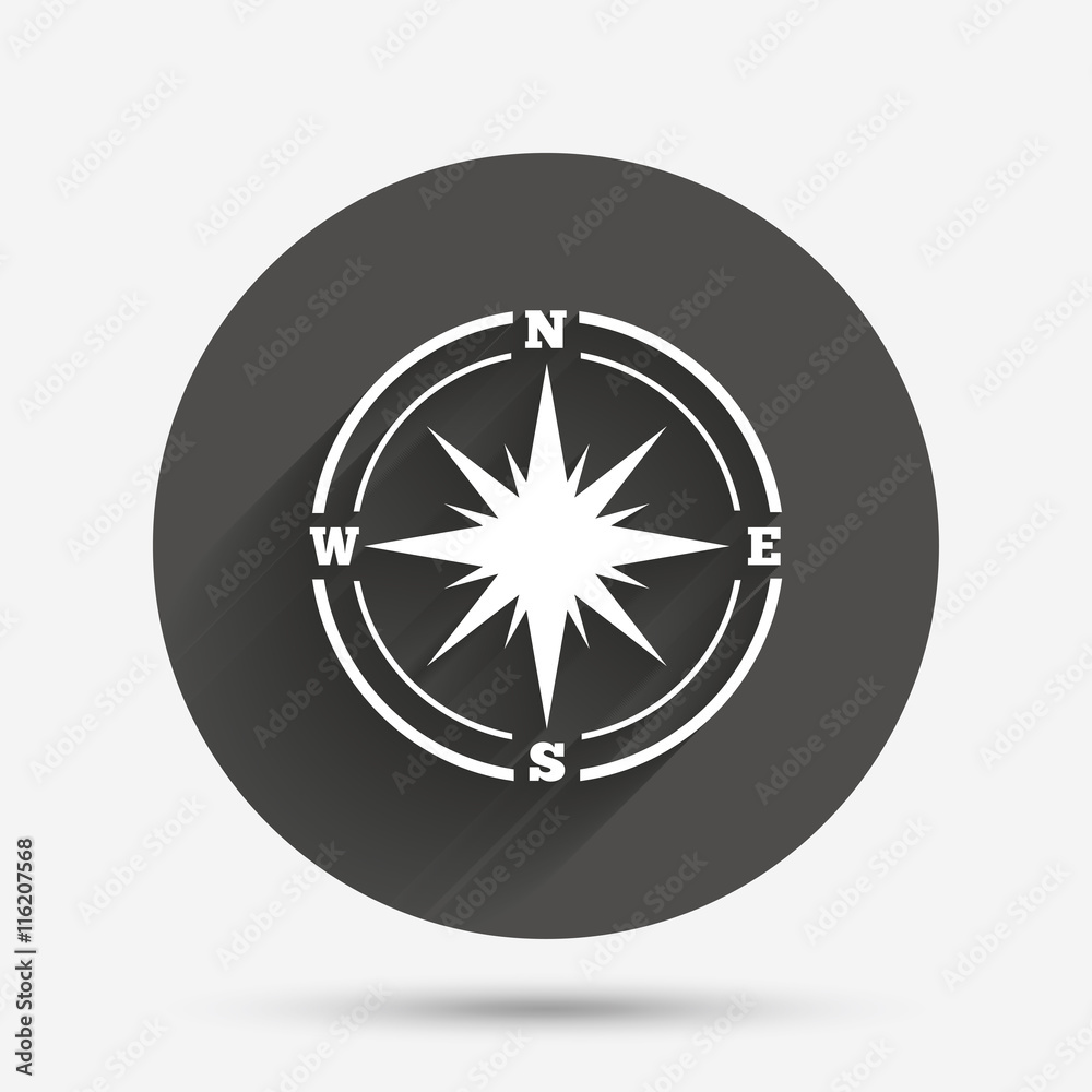 Compass sign icon. Windrose navigation symbol. Compass sign icon. Windrose navigation symbol.