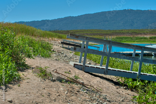 Lake Casitas docks at low level from drought. photo