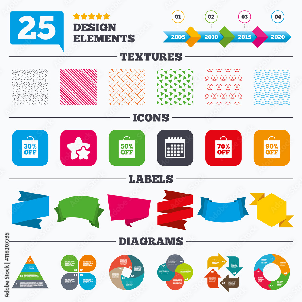 Fototapeta premium Sale bag tag icons. Discount symbols.