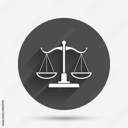 Scales of Justice sign icon. Court of law symbol