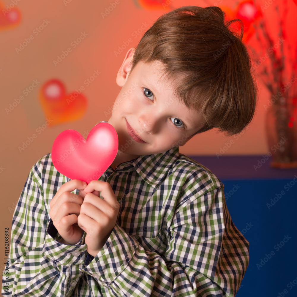 Boy with a heart in his hands Boy with a heart in his hands