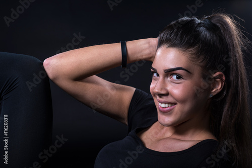 Portrait of a Fitness Girl Exercising - Low key