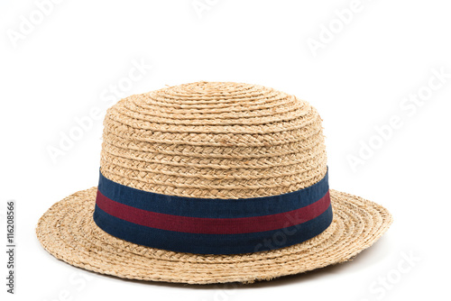 Straw hat isolated on white.Image with clipping path