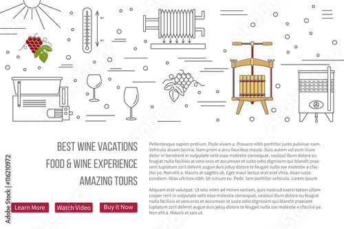 Website landing page template for wine industry
