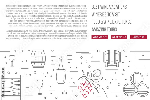 Website landing page template for wine industry