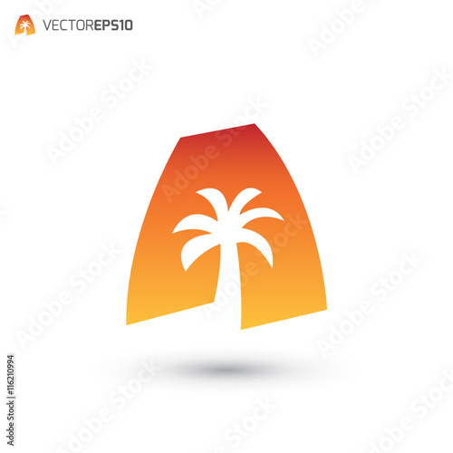 Travel Palm Letter A Logo