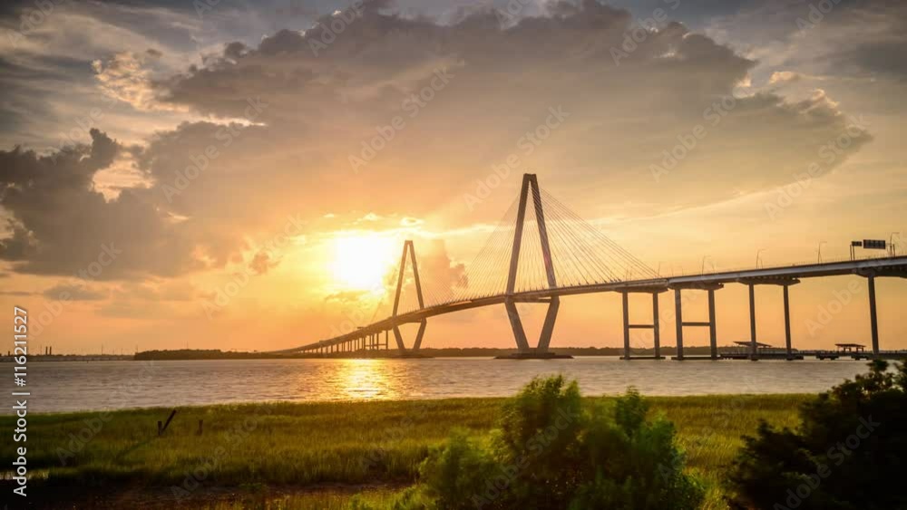 Charleston, South Carolina, USA at Arthur Ravenel Jr. Bridge.