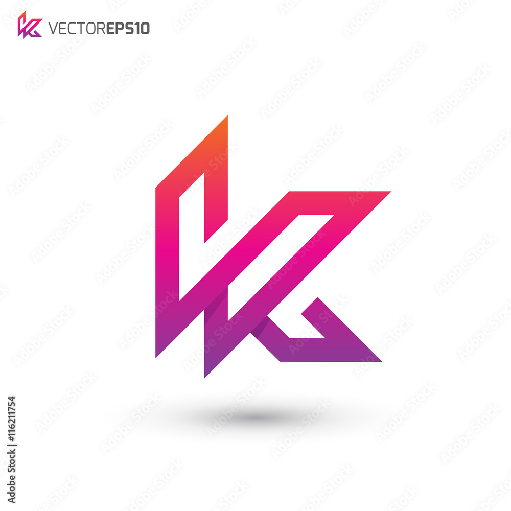 Overlap Letter K Logo Overlap Letter K Logo