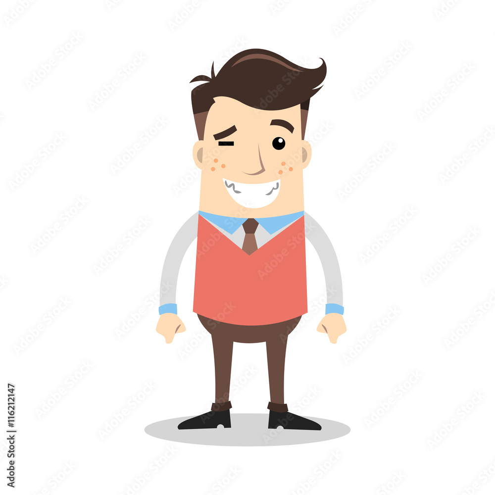 business character with grimace expression