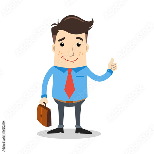 smile businessman with briefcase