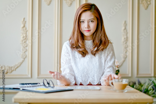 Business woman as working concept.
