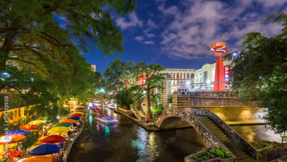 San Antonio, Texas, USA cityscape at the River Walk.