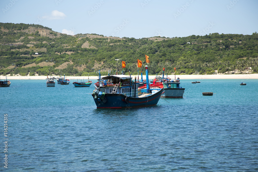 fishing boats in the Bay of South China sea fishing boats in the Bay of South China sea