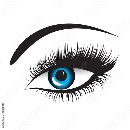 Vector blue eyes with long lashes