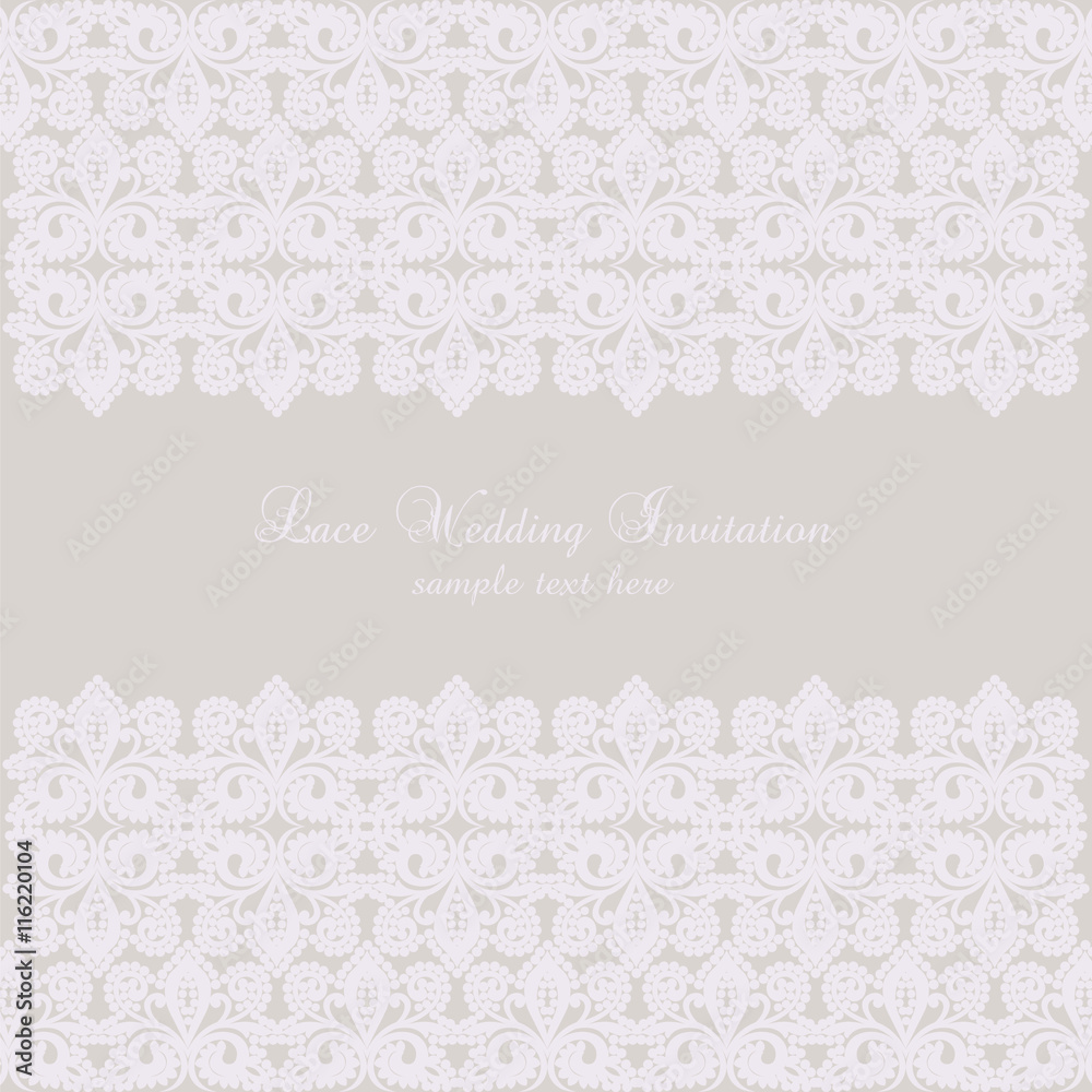 Vector lace crochet card background, wedding invitation or greeting card design with lace handmade doily pattern. Beautiful luxury postcard, ornate page cover, ornamental vector illustration Vector lace crochet card background, wedding invitation or greeting card design with lace handmade doily pattern. Beautiful luxury postcard, ornate page cover, ornamental vector illustration