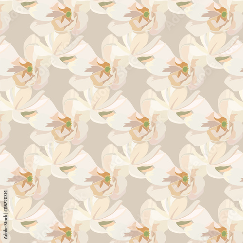 Watercolor Cream Spring flowers Card background. Vintage Vector Pattern flowers texture  textile  wallpaper  background. Cream pastel colors
